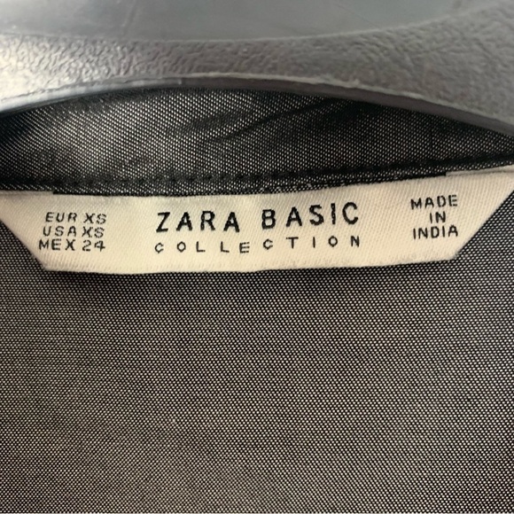 ZARA blouse top embroidery chambray artsy boho - Picture 4 of 4